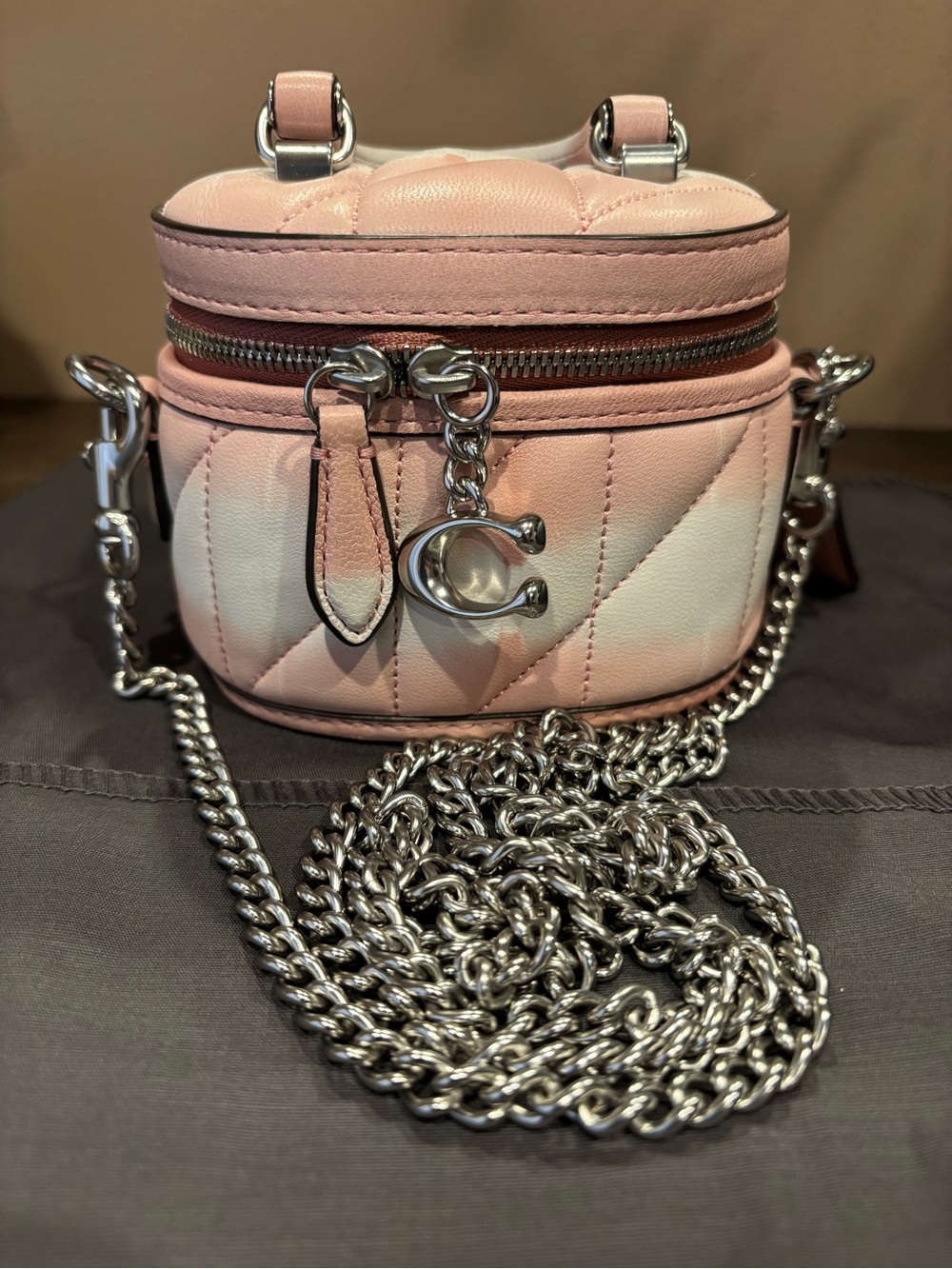 Coach Pink Quilted Leather Nano Tie Dye Crossbody Bag